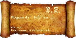 Mogyoró Róza névjegykártya